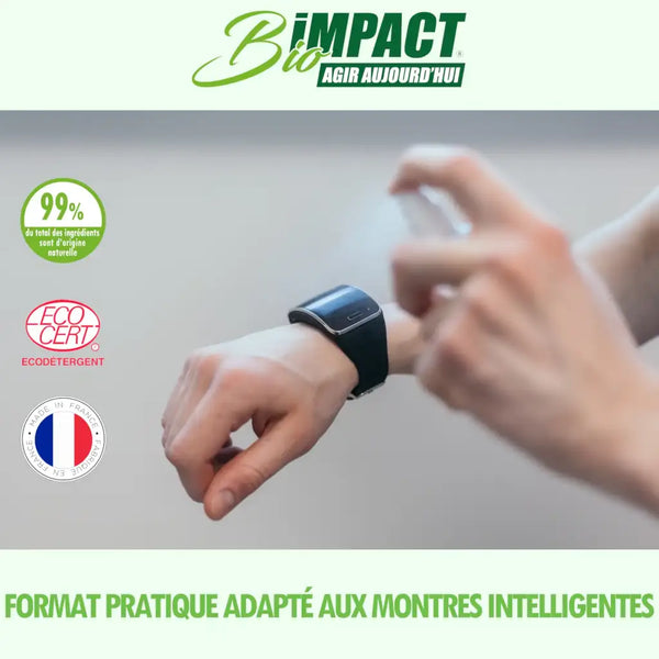 Homme nettoyant montre connectee apple watch