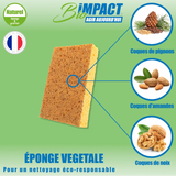 éponge écologique et naturelle fabriquée en France à base de coquilles amandes
