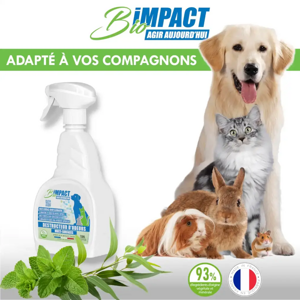 produit anti odeurs animaux de compagnie chat chien lapin désodorisant parfum menthe très efficace