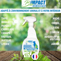 Bioimpact spray destructeur d odeurs multi surfaces adapté aux animaux naturel et made in France
